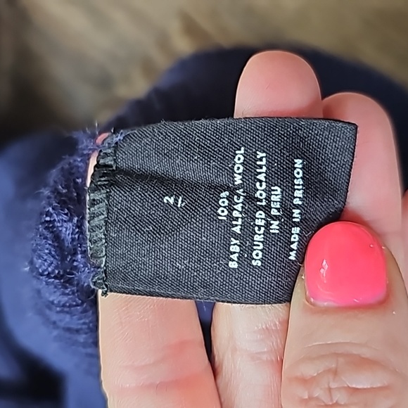 Carcel Turtleneck Alpaca Wool Sweater in Navy - Picture 4 of 4